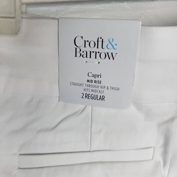 Croft & Barrow Women's Size 2 Pants Tummy Control Capri White - Picture 3 of 7